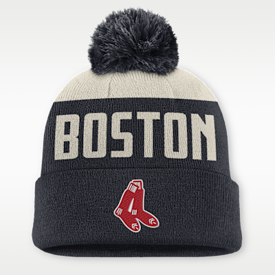 Boston Red Sox Cooperstown Peak Men's Nike MLB Cuffed Pom Beanie